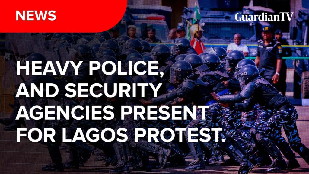 Heavy Police presence at August 1st protest, Lagos