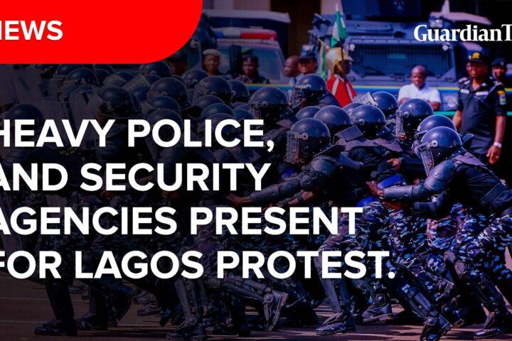 Heavy Police presence at August 1st protest, Lagos