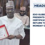 Edo guber: INEC presents certificate of return to Monday Okpebholo