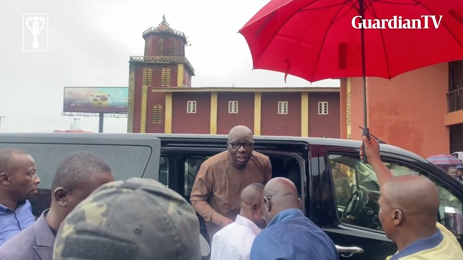 Edo 2024: Moment Godwin Obaseki arrived his polling unit in Oredo