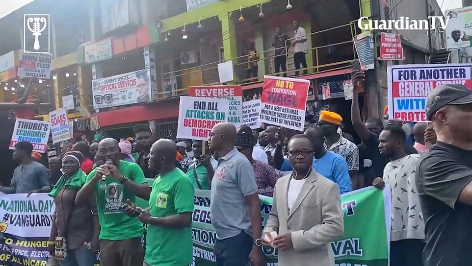 #FearlessOctober1: Protesters sang the old national anthem in Lagos