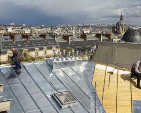 The rooftops of Paris with the zinc craftsmen of the sky