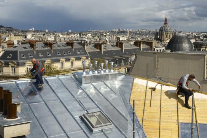 The rooftops of Paris with the zinc craftsmen of the sky