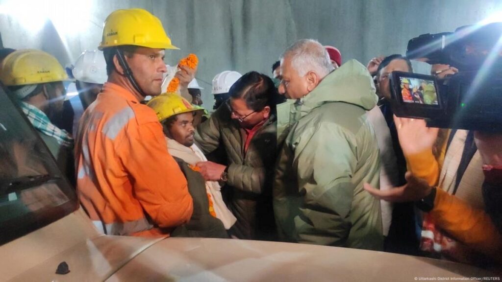 Indian workers rescued 17 days after tunnel collapse