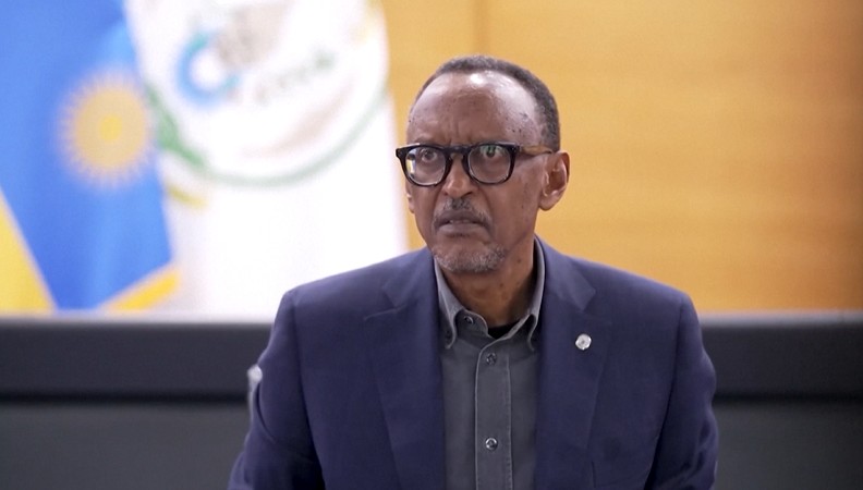 Rwanda's Kagame slams critics as Congo rebels press south