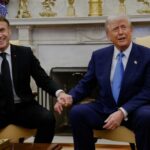 Macron attempts to avert trade war at Trump meeting as EU prepares tariff response