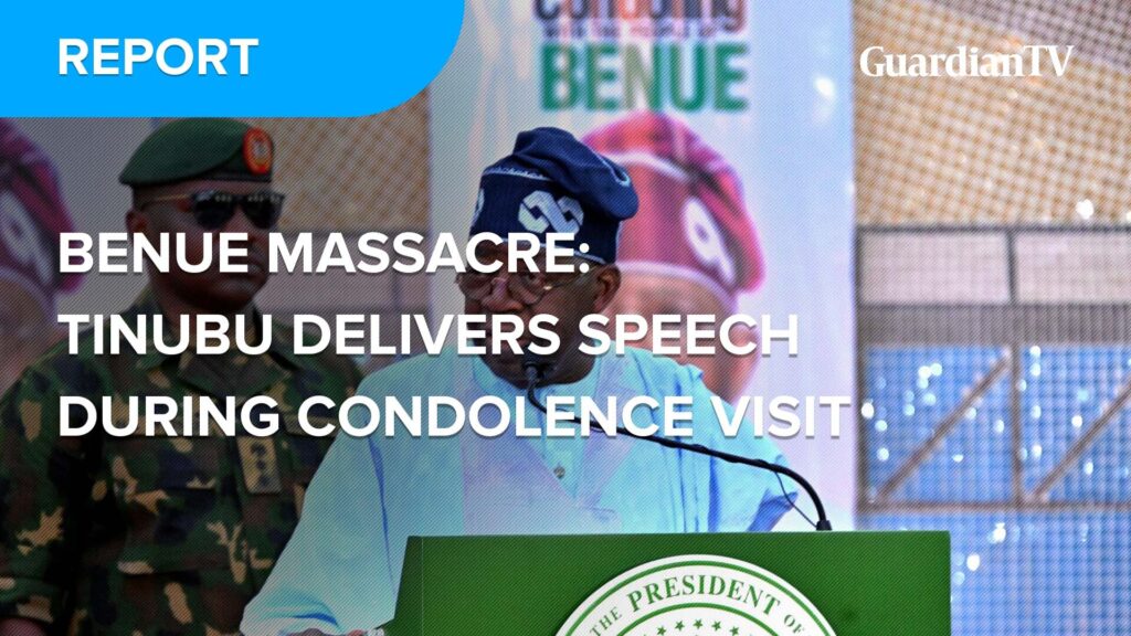 Benue Massacre: Tinubu delivers speech during condolence visit