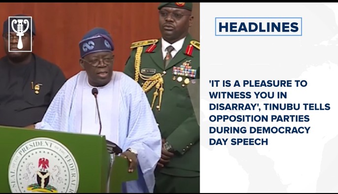 'It is a pleasure to witness you in disarray, ' Tinubu tells opposition political parties